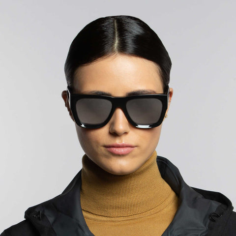 Indescratchables Uni-sex Peripheral Black Modern Rectangle Sunglasses