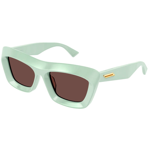 Bottega Veneta Bv1283s Green Female Rectangle Sunglasses | Eyewear Index