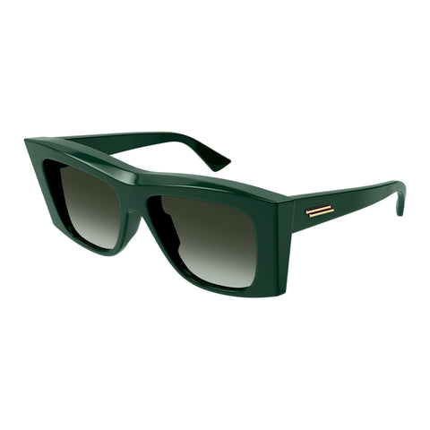 Bottega Veneta Bv1270s Green Female Rectangle Sunglasses | Eyewear Index