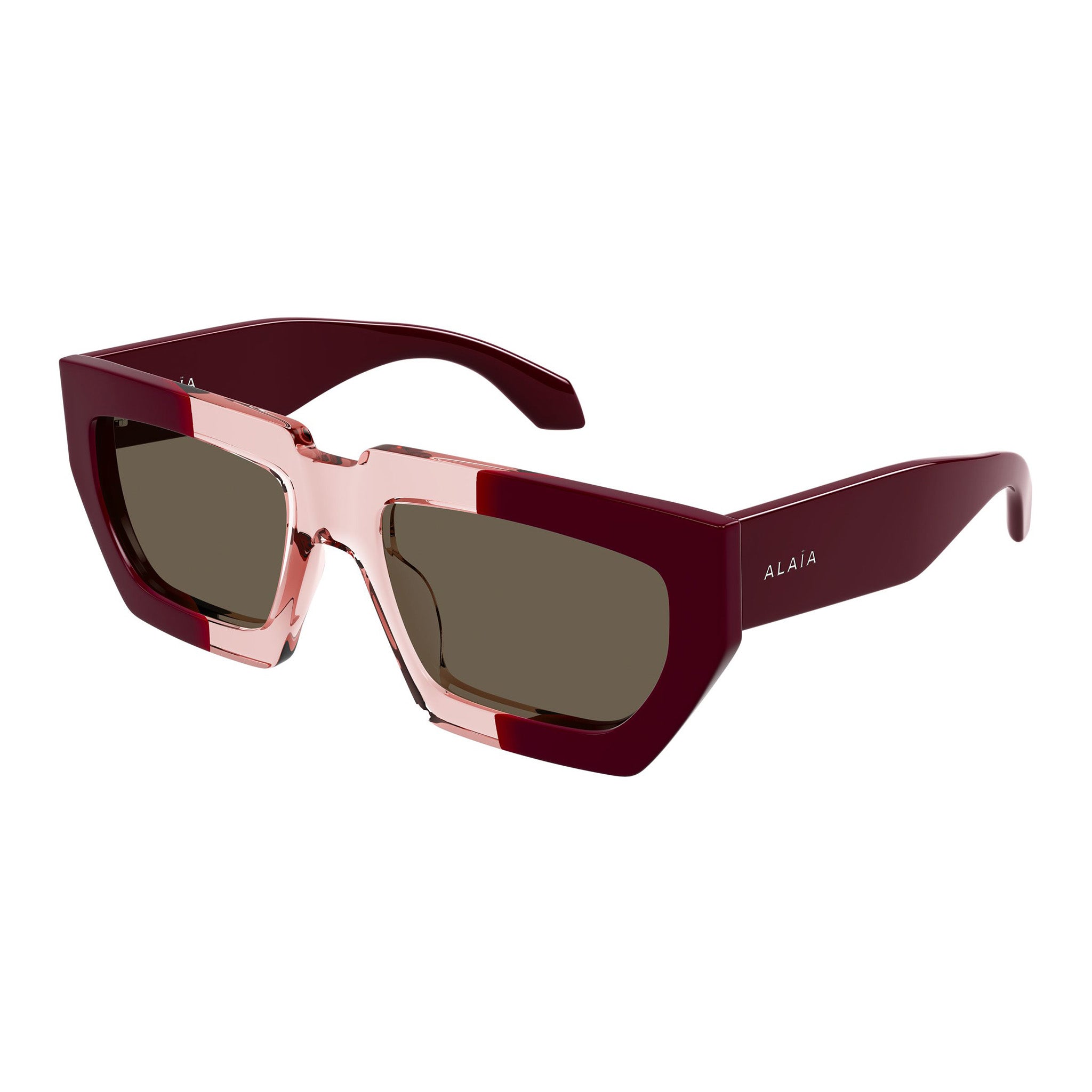 Alaia Aa0102s Burgundy Female Rectangle Sunglasses | Eyewear Index