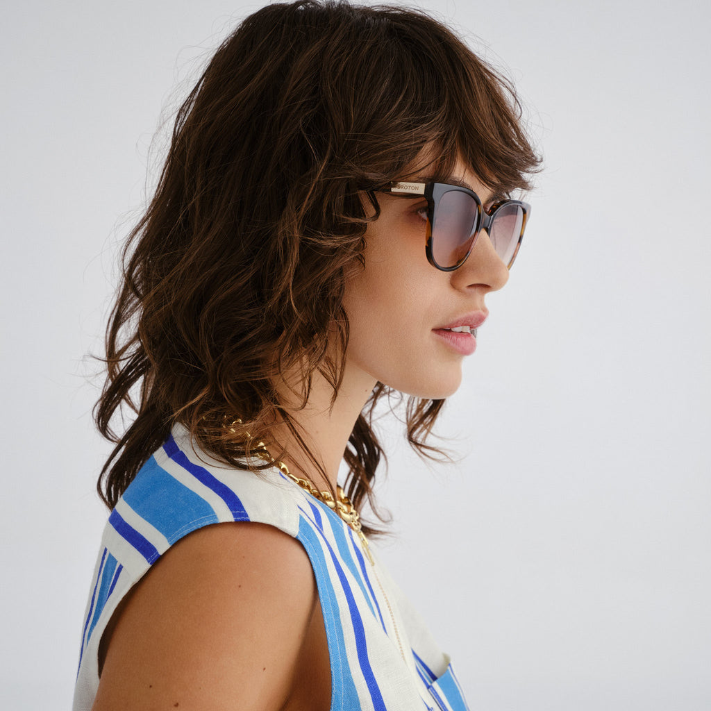 Oroton Clarita Signature Tort Rose Female D-Frame Sunglasses | Eyewear Index