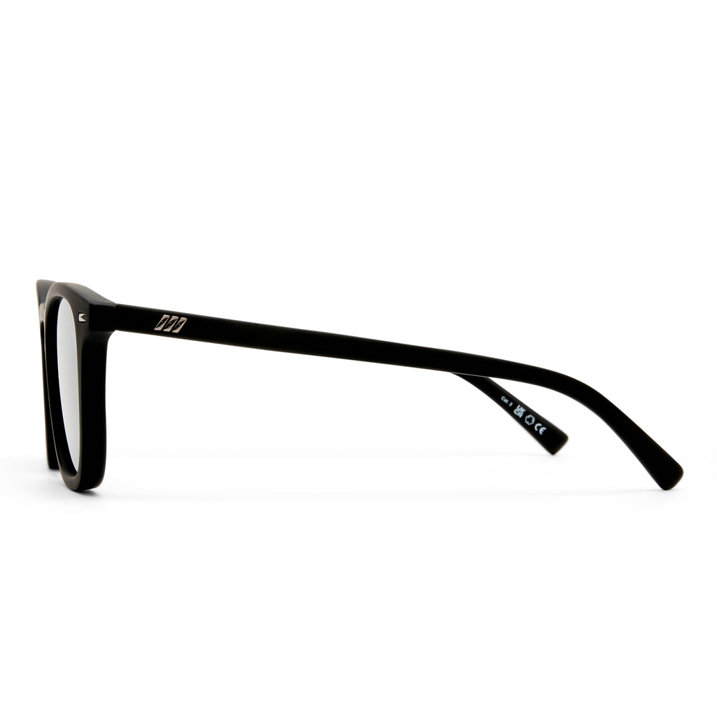 Le Specs No Biggie Black Rubber Uni-Sex Square Sunglasses | Eyewear Index