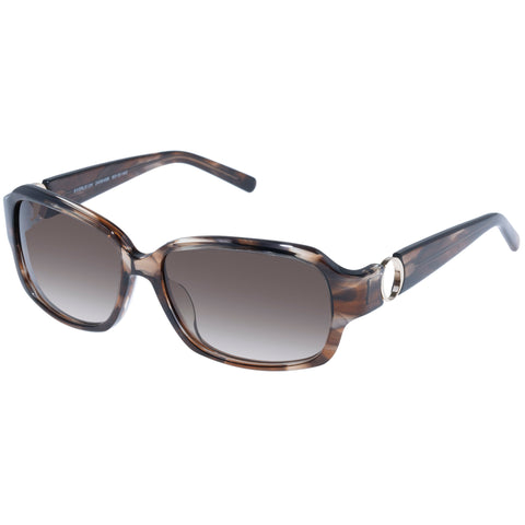 Oroton Everleigh Amber Marble Female Wrap Sunglasses | Eyewear Index