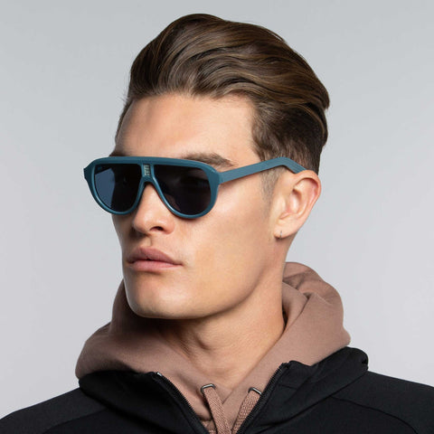 Indescratchables Flow 01 Digital Blue Uni-Sex Round Sunglasses | Eyewear Index