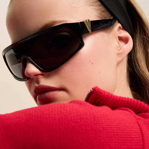 Le Specs Calm Chaos Black Uni-Sex Shield Sunglasses | Eyewear Index