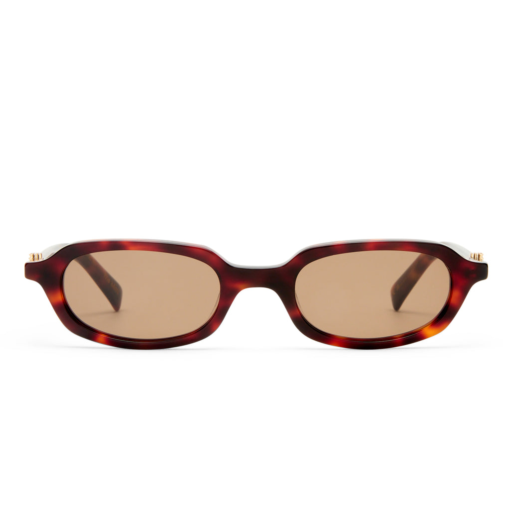 Luv Lou The Mimi Luxe Cherry Tort Female Rectangle Sunglasses | Eyewear Index