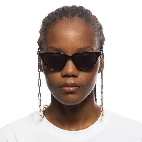 Le Specs Bold Link Neck Chain Gold Female Unspecified Accessories | Eyewear Index