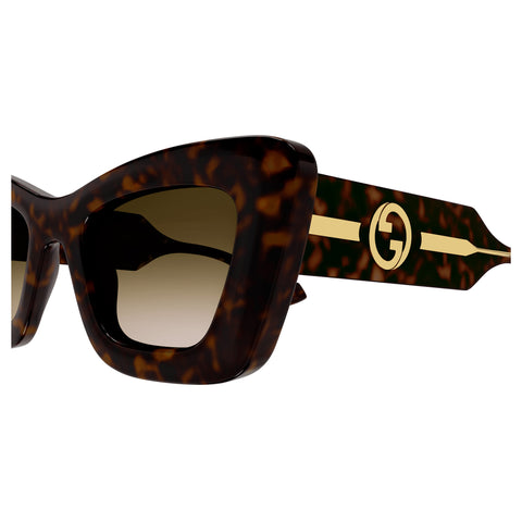 Gucci Gg1552s Havana Female Cat-Eye Sunglasses | Eyewear Index