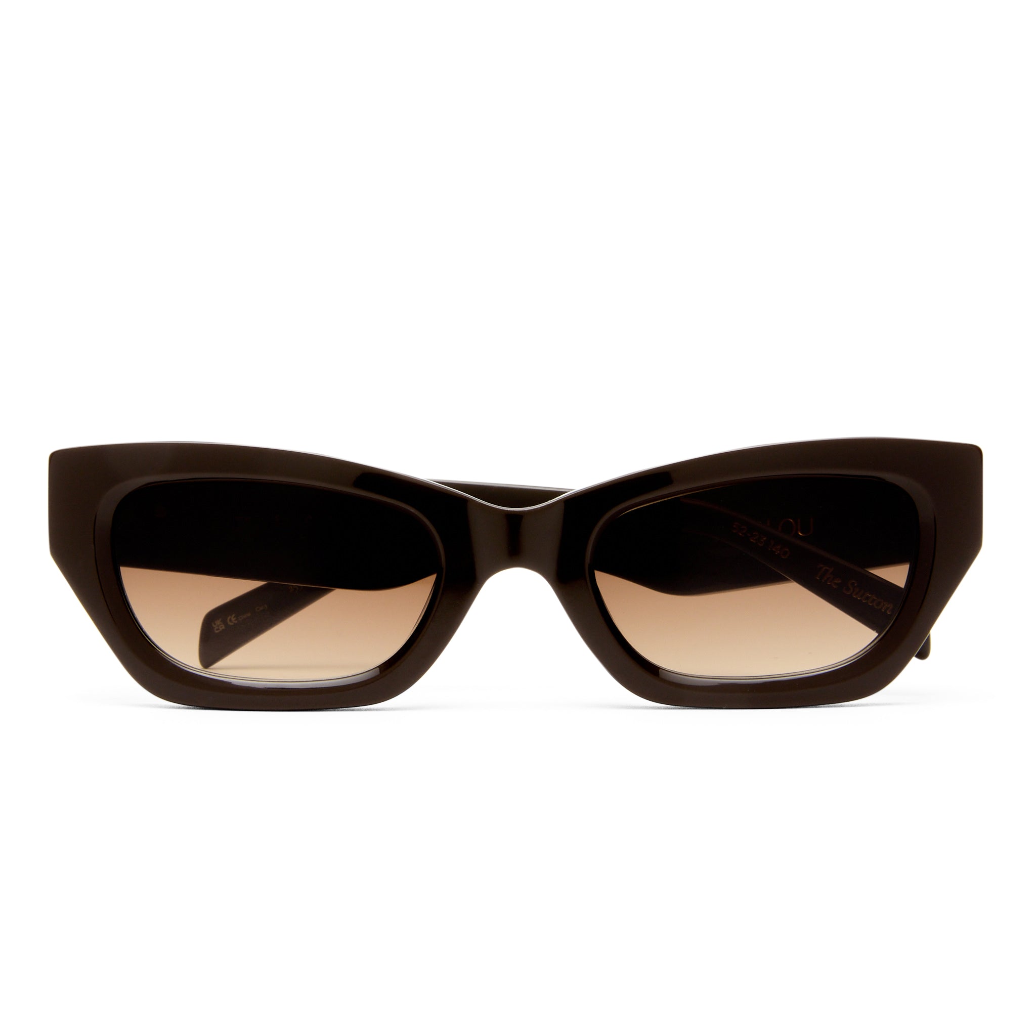 Luv Lou The Sutton Dark Chocolate Female Cat-Eye Sunglasses | Eyewear Index