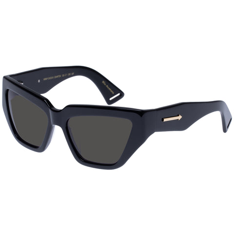 Karen Walker Wrap God Black Female Wrap Sunglasses | Eyewear Index