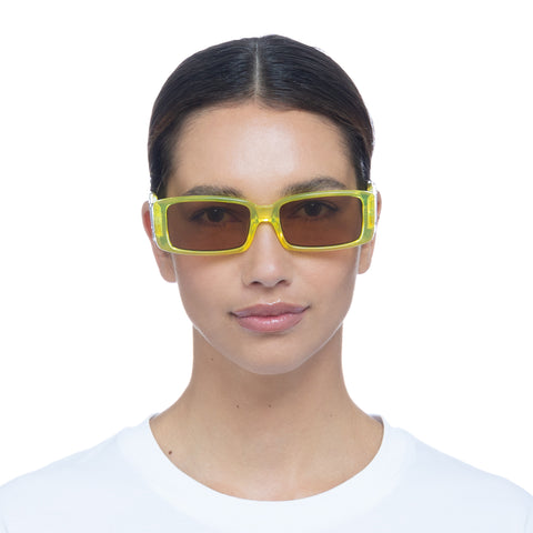 Le Specs Cruel Intentions Hyper Yellow 2452336 Uni-Sex Rectangle Sunglasses | Eyewear Index