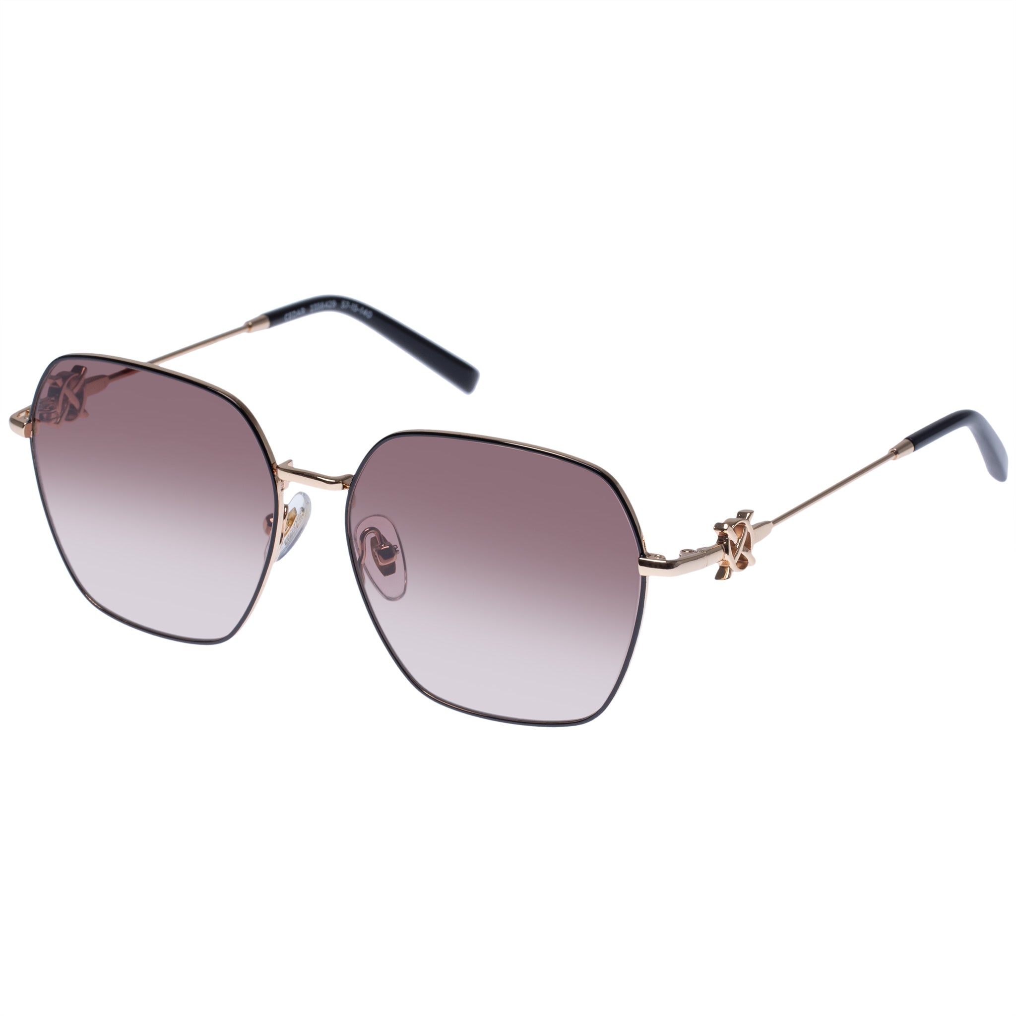 Oroton Cedar Gold Black Female Square Sunglasses | Eyewear Index