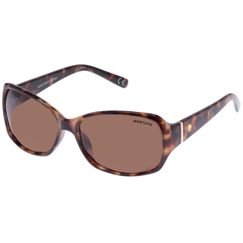 Solarized Glam Wrap Tort Gold Female Wrap Sunglasses | Eyewear Index