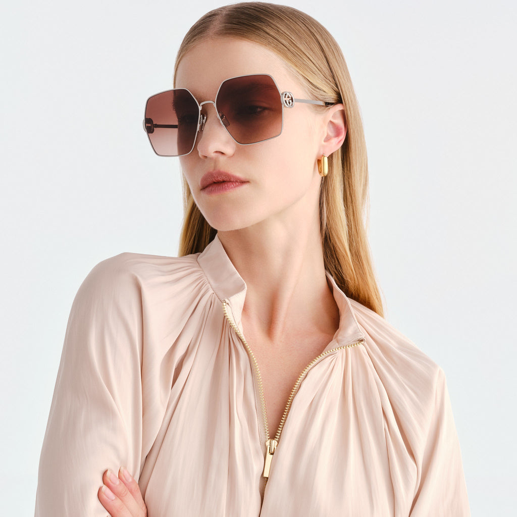 Gucci Gg2163s Silver Female Rectangle Sunglasses | Eyewear Index