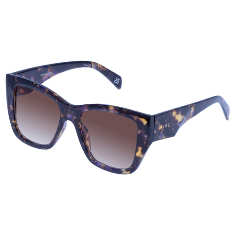 Aire Pallas Navy Galaxy Tort Female Cat-Eye Sunglasses | Eyewear Index