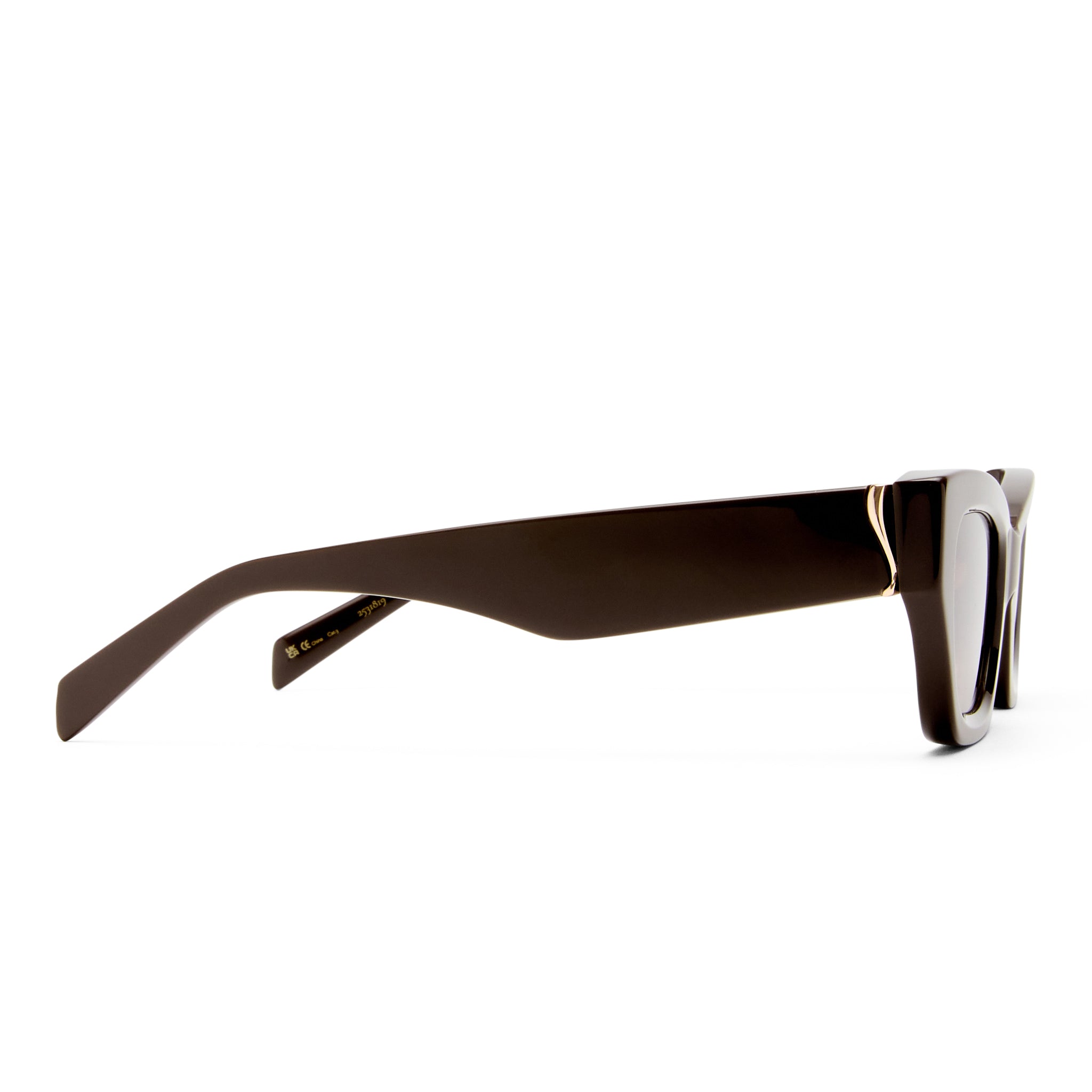 Luv Lou The Sutton Dark Chocolate Female Cat-Eye Sunglasses | Eyewear Index