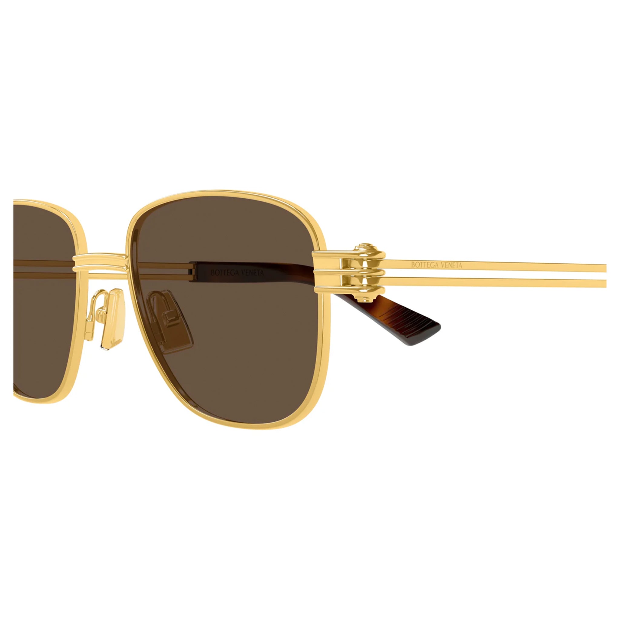 Bottega Veneta Bv1380s Gold Uni-Sex Rectangle Sunglasses | Eyewear
