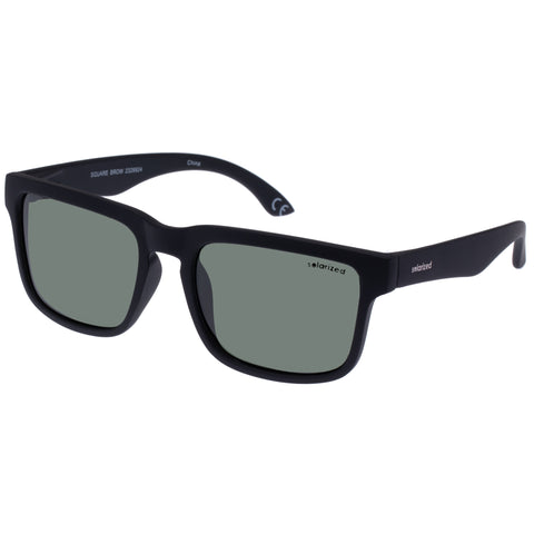 Solarized Square Brow Black Rubber Male D-Frame Sunglasses | Eyewear Index