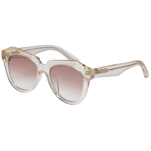 Karen Walker Number One 22 Vintage Clear Female Cat-Eye Sunglasses | Eyewear Index