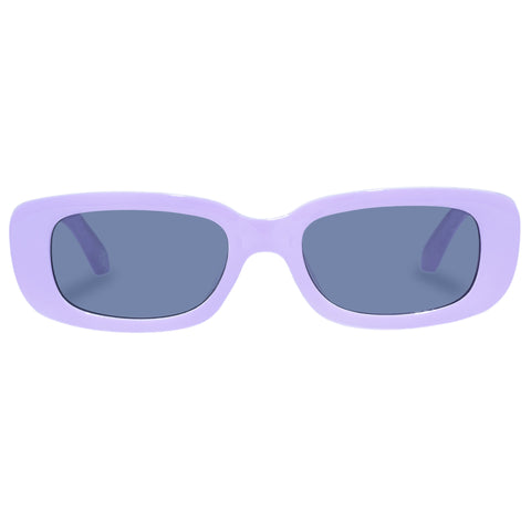 Solarized Kids Slim Y2k Lilac Glitter Female Rectangle Sunglasses | Eyewear Index