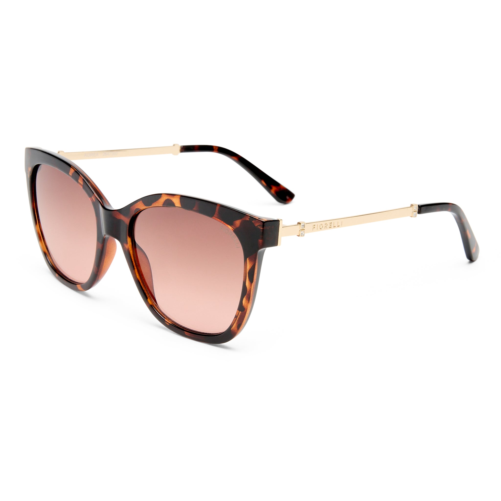 Fiorelli Aurea Crystal Tort Female Cat-Eye Sunglasses | Eyewear Index