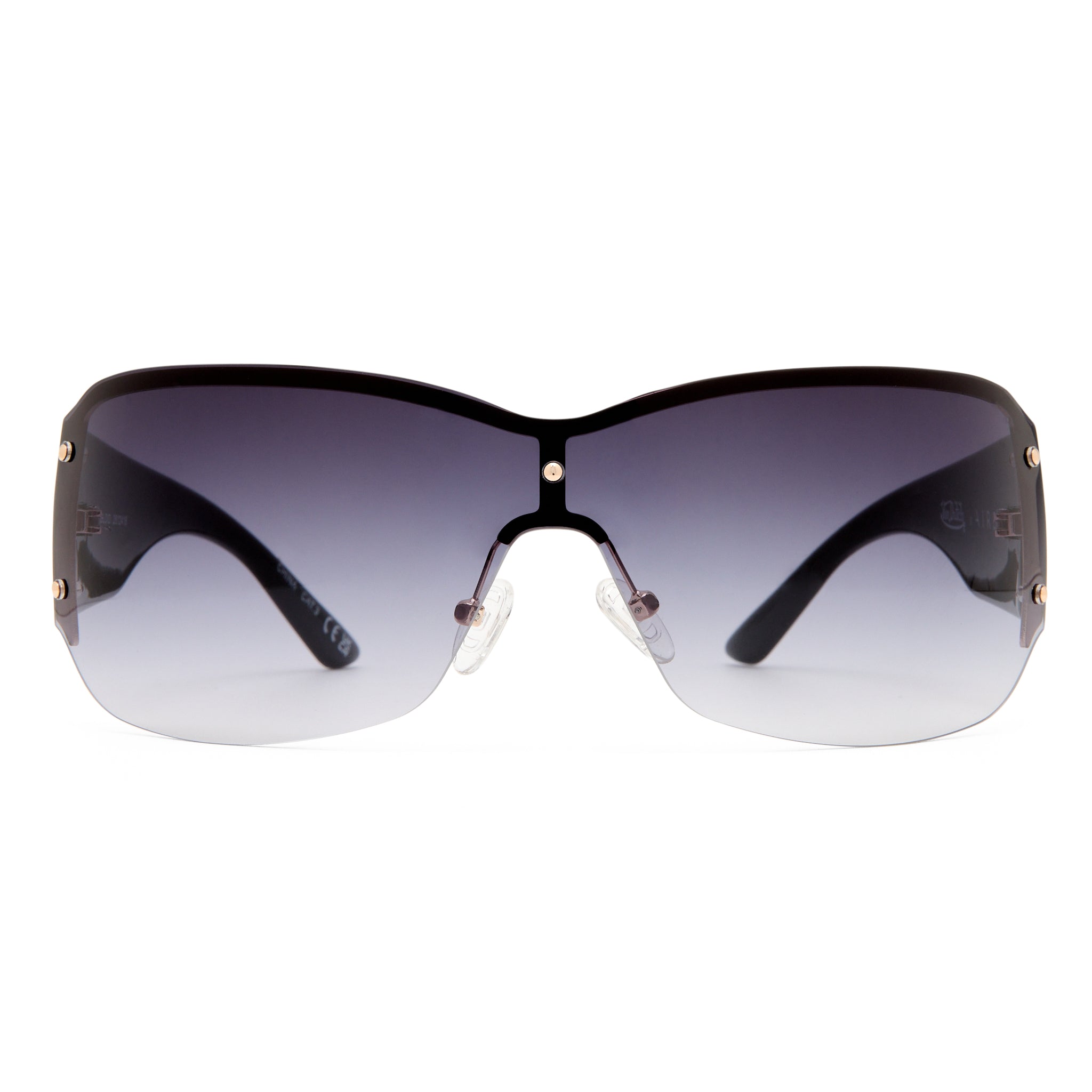Aire Tabloid Gold Black Uni-Sex Wrap Sunglasses | Eyewear Index