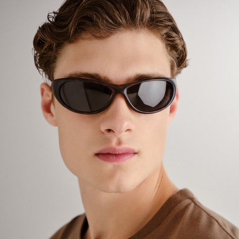 Cancer Council Logan Matte Tort Male Wrap Sunglasses | Eyewear Index