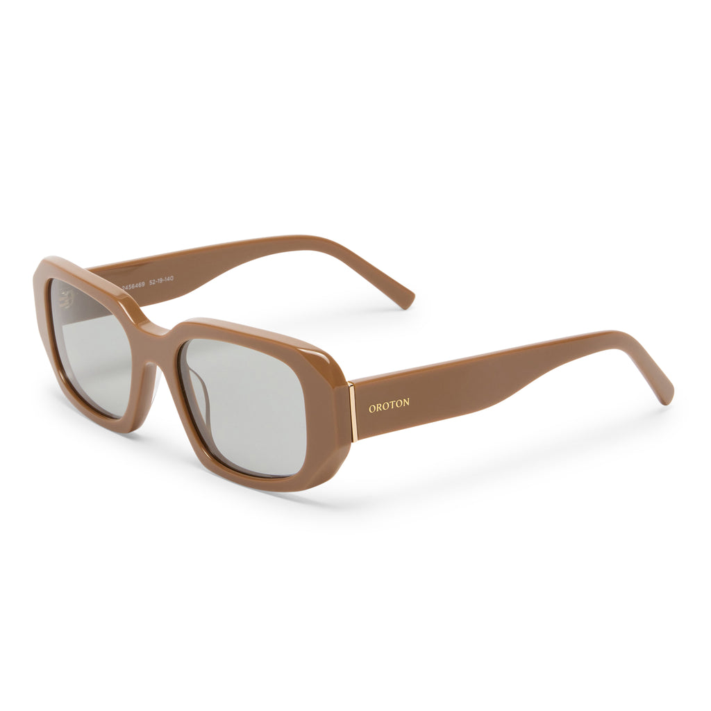 Oroton Maja Taupe Female Rectangle Sunglasses | Eyewear Index