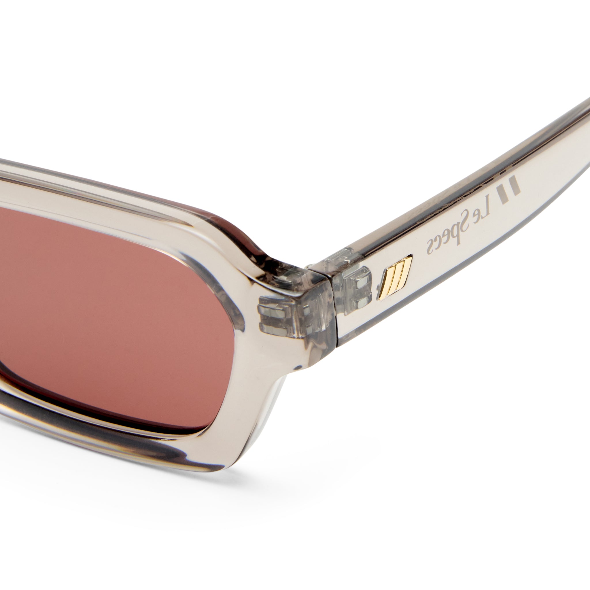 Le Specs Tension + Warm Grey Uni-Sex Rectangle Sunglasses | Eyewear Index