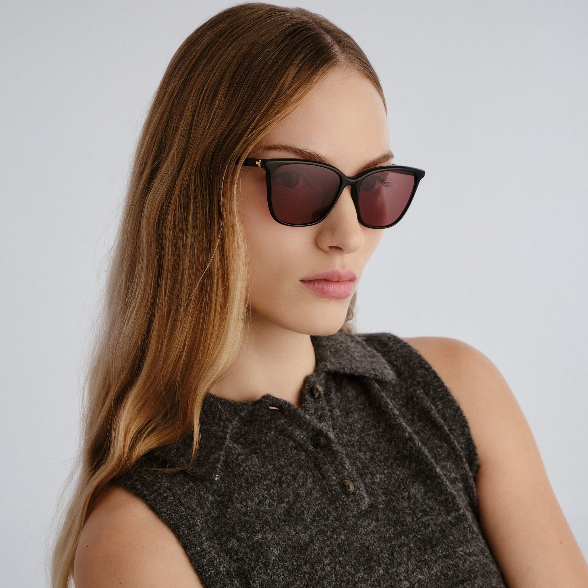 Le Specs Luminance 55 Black Female Cat-Eye Sunglasses | Eyewear Index