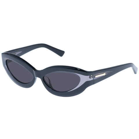 Karen Walker Hana Black Female Wrap Sunglasses | Eyewear Index