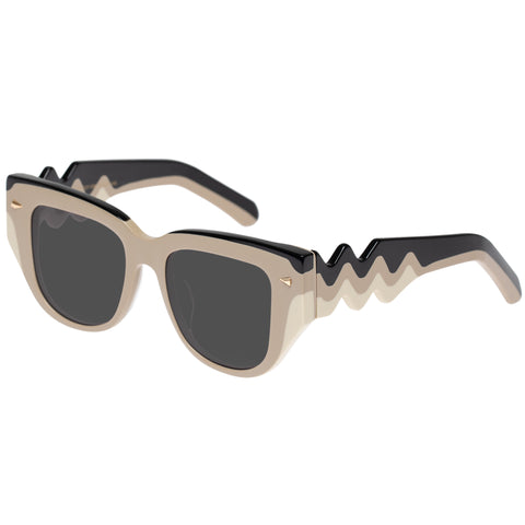 Karen Walker True North Wave Neutral Triple Female Cat-Eye Sunglasses | Eyewear Index