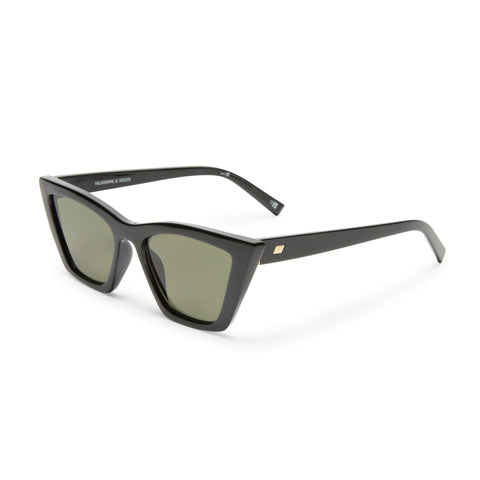 Le Specs Velodrome Black Female Cat-Eye Sunglasses | Eyewear Index