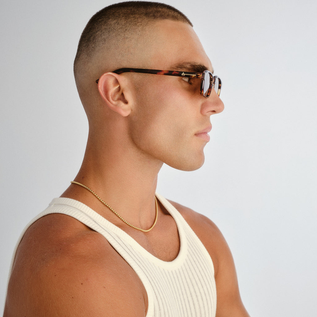 Aire Kinetic Amber Tort Uni-Sex Rectangle Sunglasses | Eyewear Index