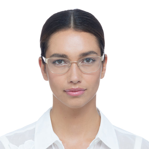 Oroton Cheyanna Gold Champagne Female D-Frame Optical Frames | Eyewear Index