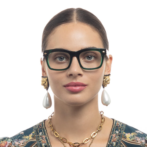 Camilla Curtain Call Sea Green Female D-Frame Optical Frames | Eyewear Index