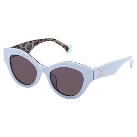 Camilla The Duchess White Leopard Female Cat-Eye Sunglasses | Eyewear Index