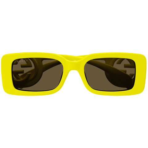 Gucci Gg1325s Yellow Female Rectangle Sunglasses | Eyewear Index