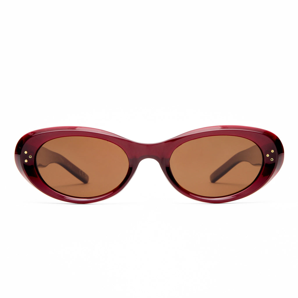 Solarized Almond Oval Merlot Uni-Sex Oval Sunglasses | Eyewear Index