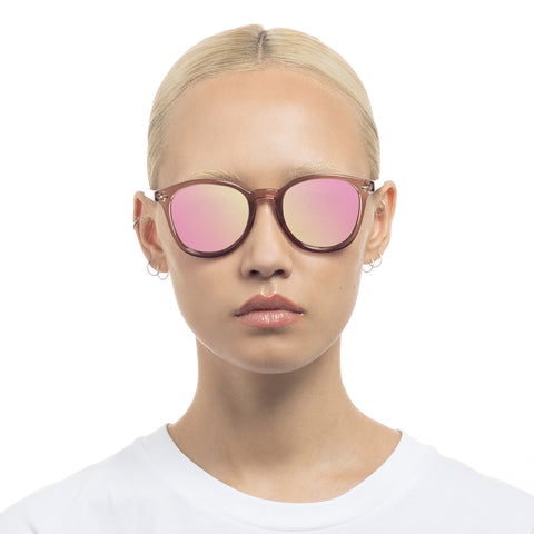 Le Specs Bandwagon Mink Uni-Sex Round Sunglasses | Eyewear Index