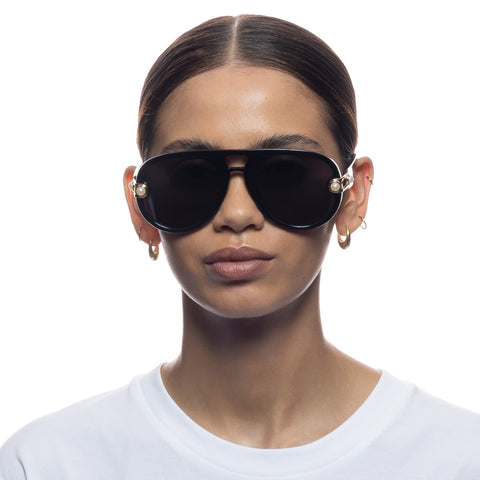 Le Specs Jupiter Link Black Pearl Female Aviator Sunglasses | Eyewear Index