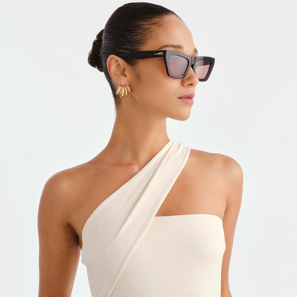 Luv Lou The Hudson Wine Female Cat-Eye Sunglasses | Eyewear Index