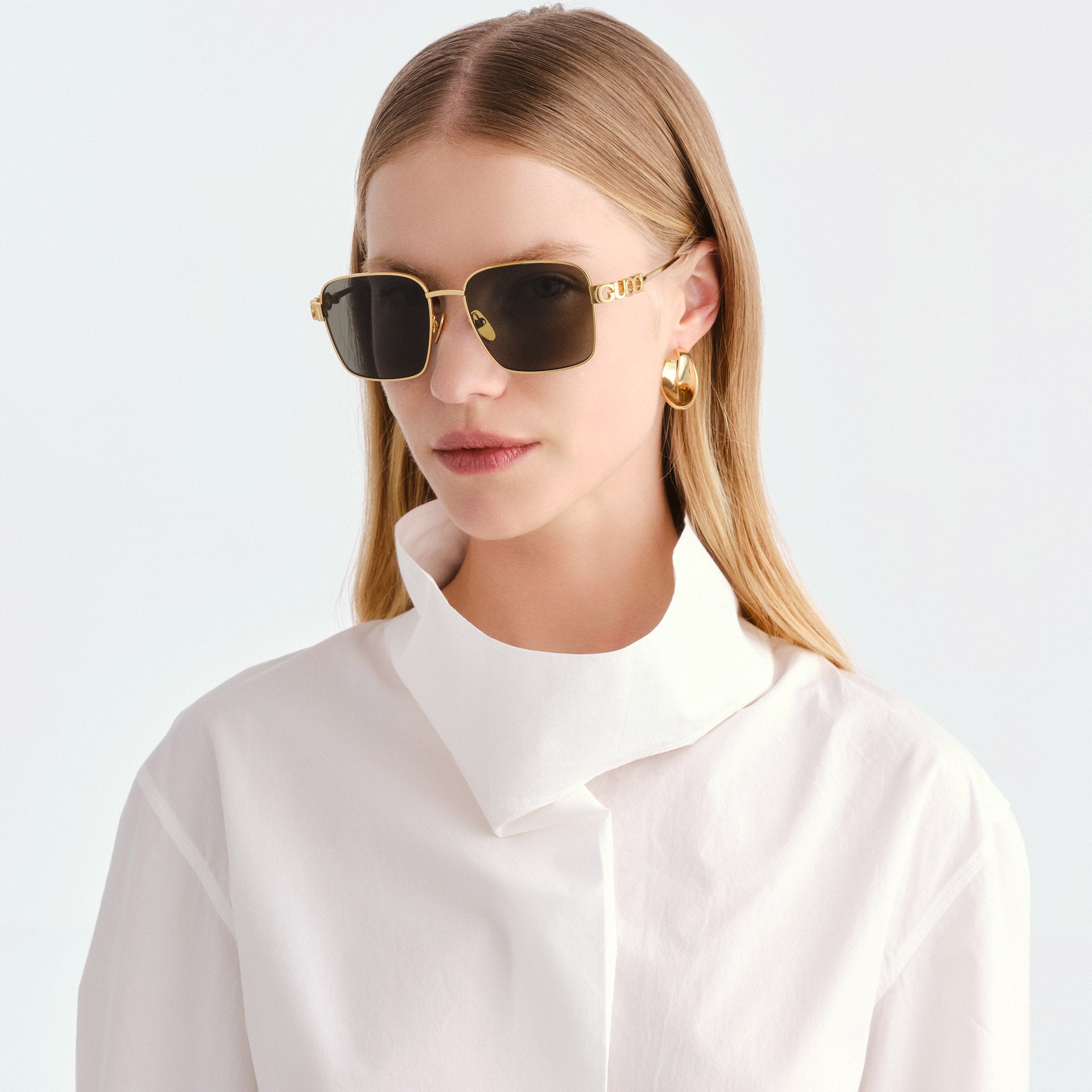Gucci Gg1937s Gold Female Rectangle Sunglasses | Eyewear Index