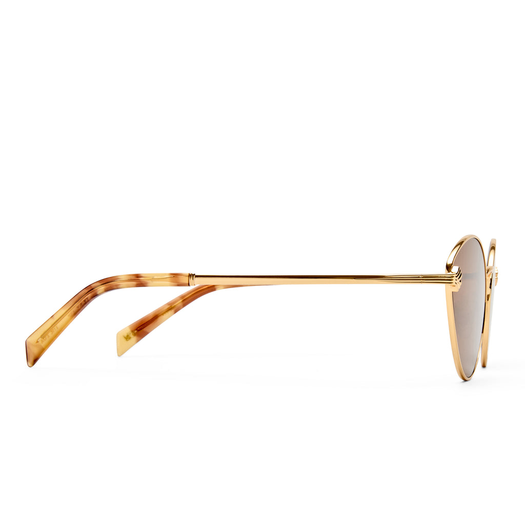 Luv Lou The Fox Gold Female Cat-Eye Sunglasses | Eyewear Index