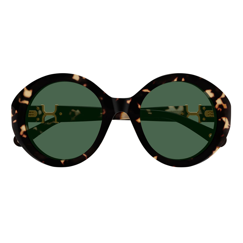 Chloe Ch0332s Havana Female Round Sunglasses | Eyewear Index