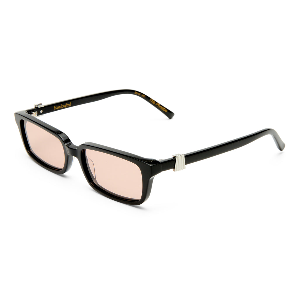 Luv Lou The Phoebe Luxe Black Female Rectangle Sunglasses | Eyewear Index