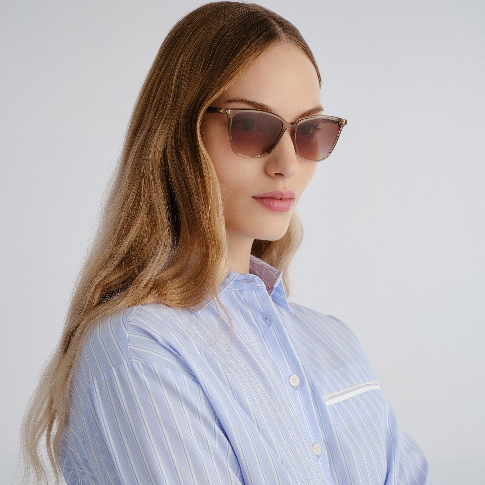 Le Specs Luminance 55 Bisque Female Cat-Eye Sunglasses | Eyewear Index