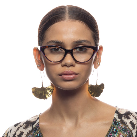 Camilla The Showstopper Dark Tort Violet Female Cat-Eye Optical Frames | Eyewear Index