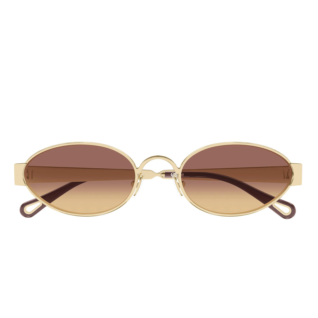 Chloe Ch0355s Gold Female Round Sunglasses | Eyewear Index