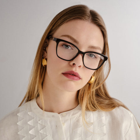 Oroton Joelle Black Cookie Tort Female Cat-Eye Optical Frames | Eyewear Index